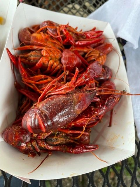 Crawfish seafood plate